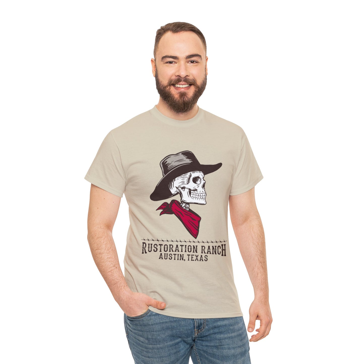 Skeleton Cowboy  Unisex Heavy Cotton Tee