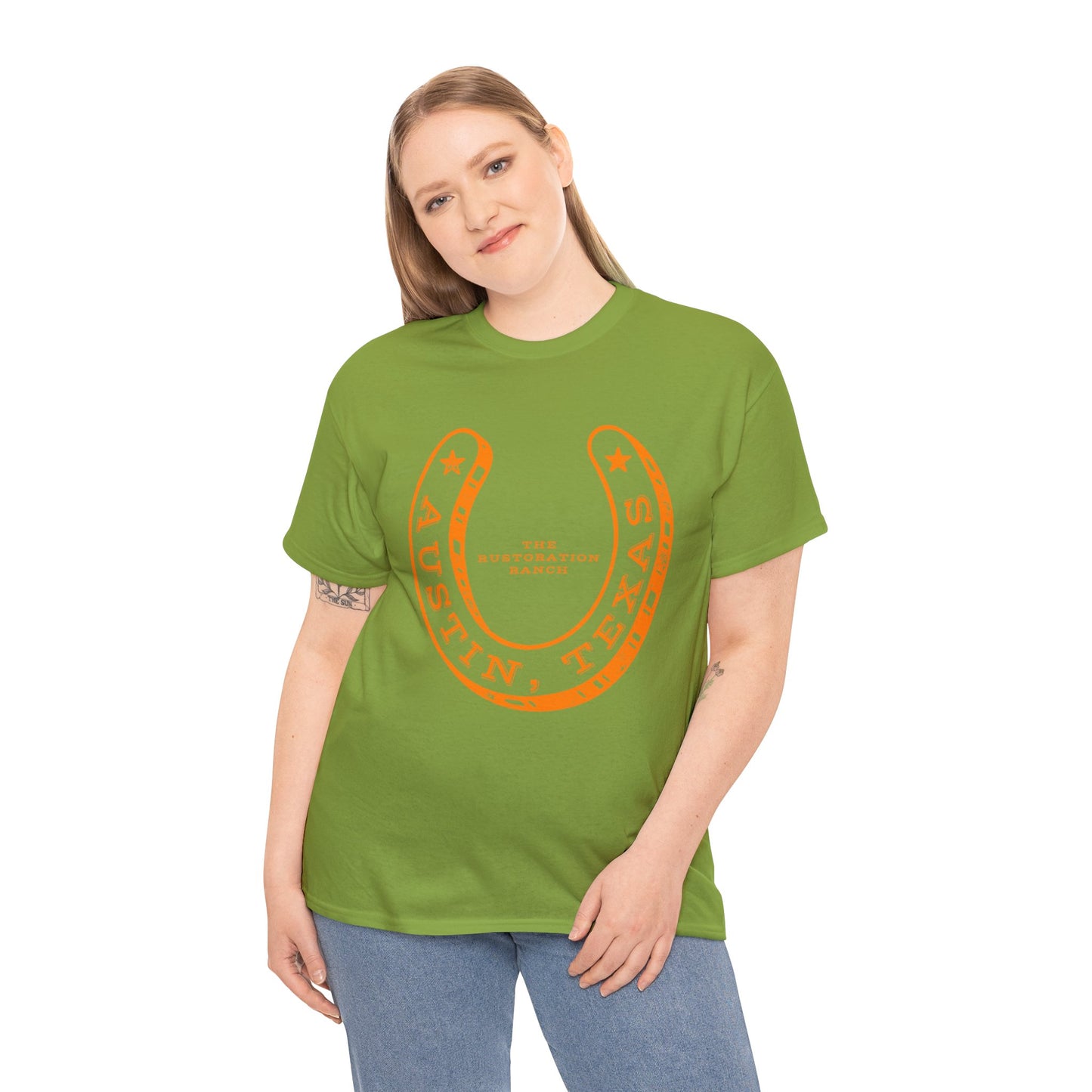 Lucky Horse Shoe Unisex Heavy Cotton Tee