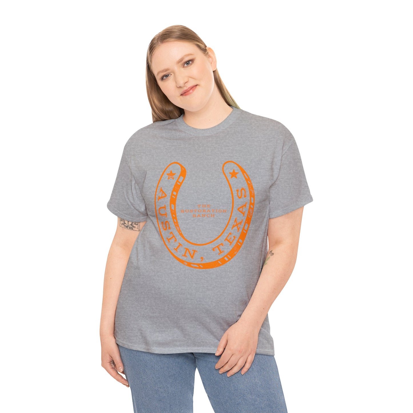 Lucky Horse Shoe Unisex Heavy Cotton Tee