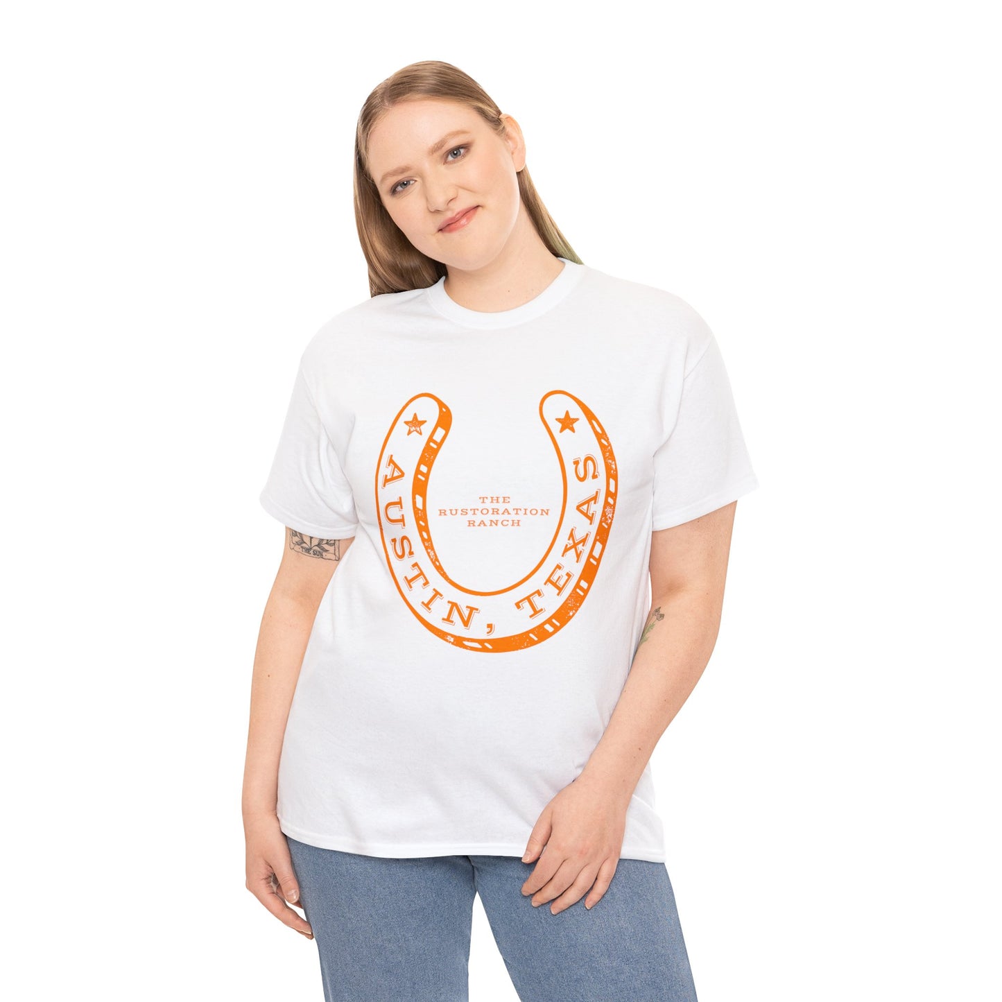 Lucky Horse Shoe Unisex Heavy Cotton Tee