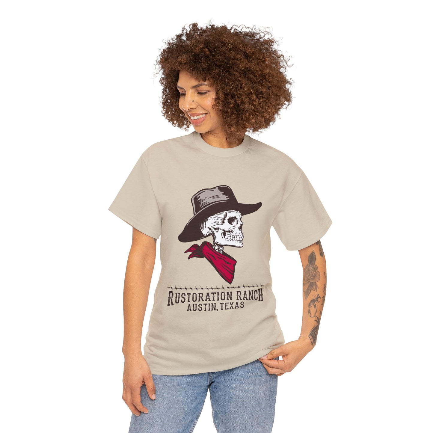 Skeleton Cowboy  Unisex Heavy Cotton Tee