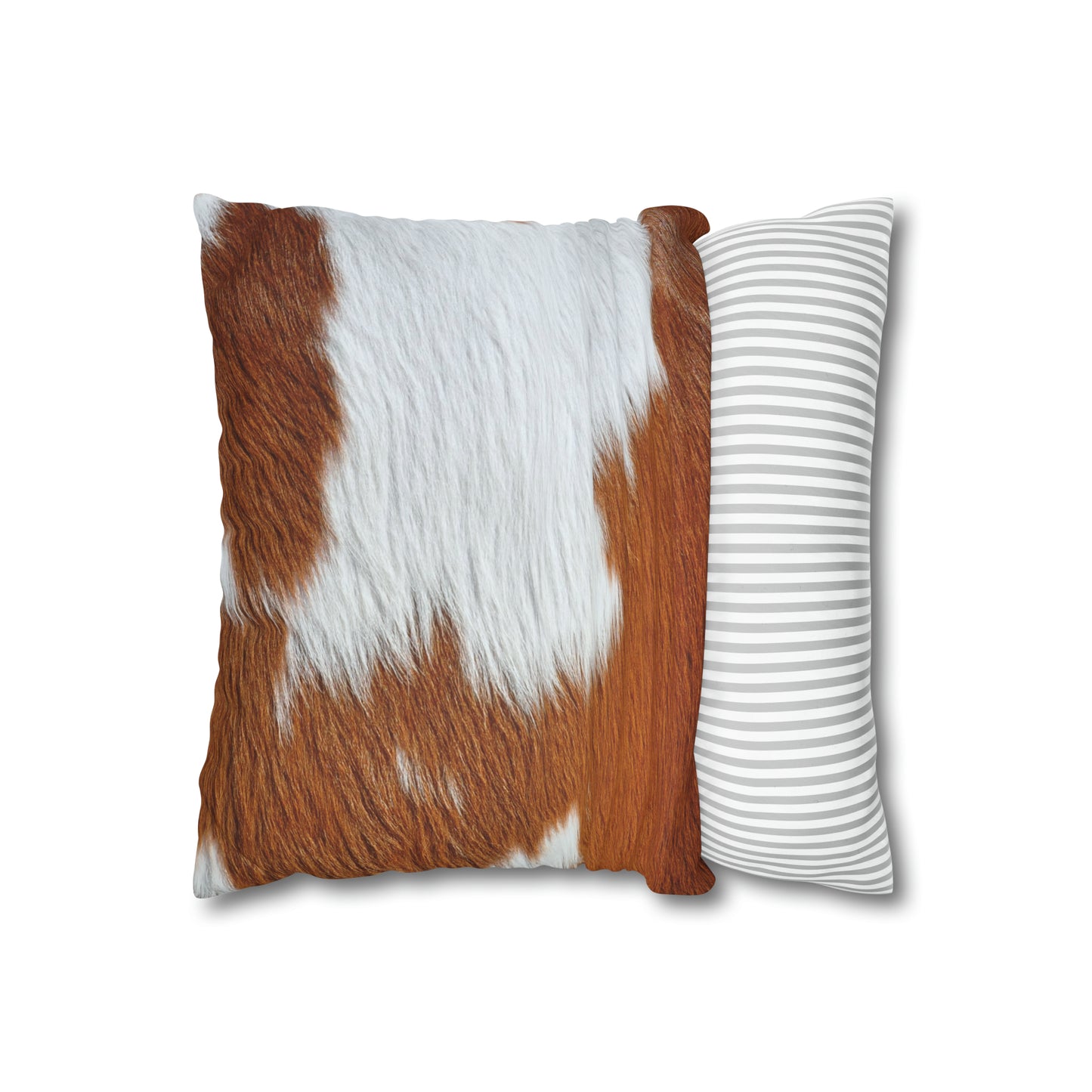 Cow Print Faux Suede Square Pillow Case