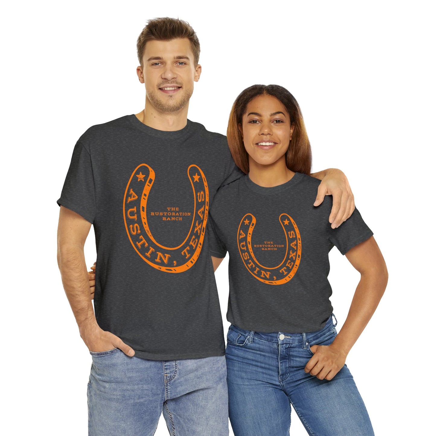 Lucky Horse Shoe Unisex Heavy Cotton Tee