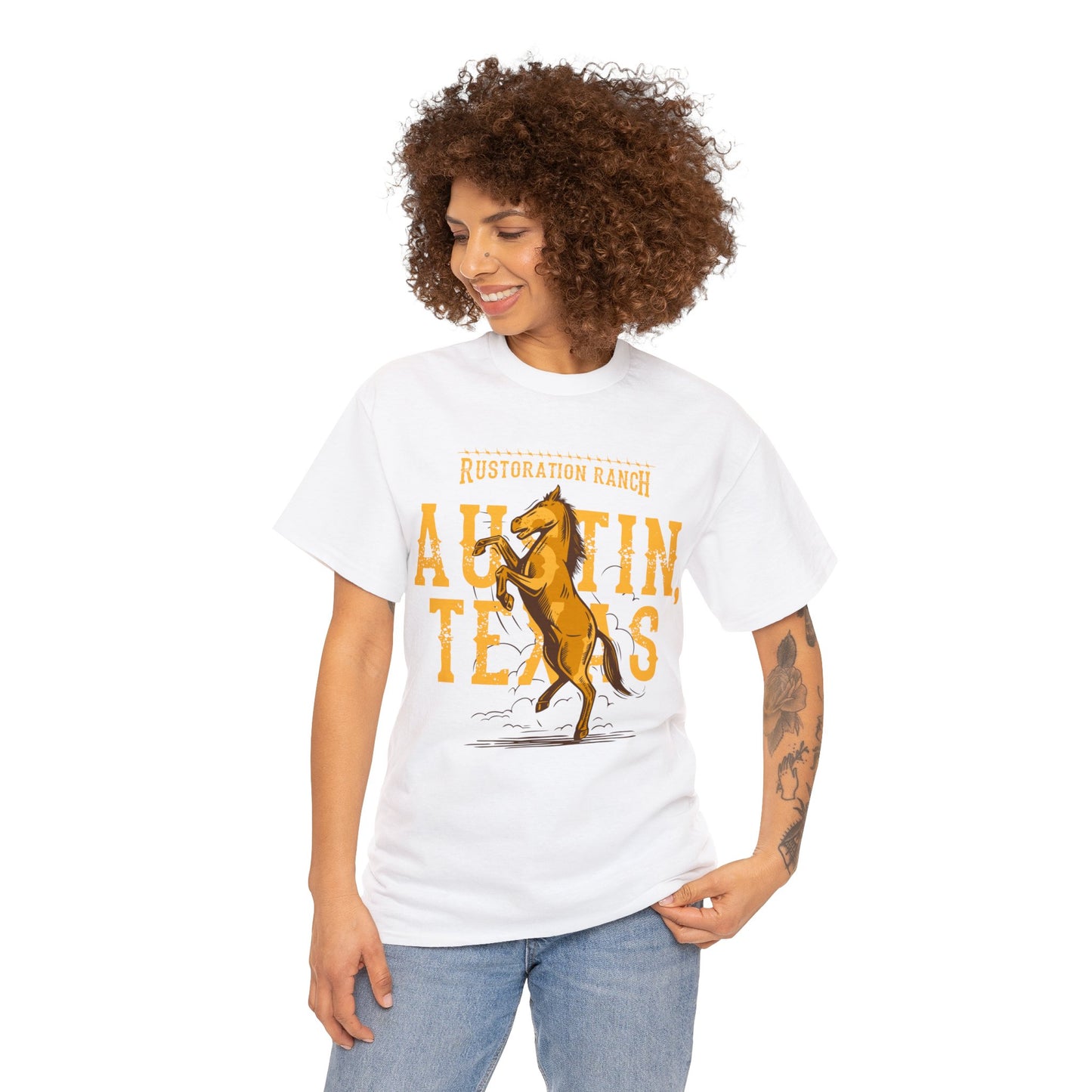 Rearing Horse Unisex Heavy Cotton Tee