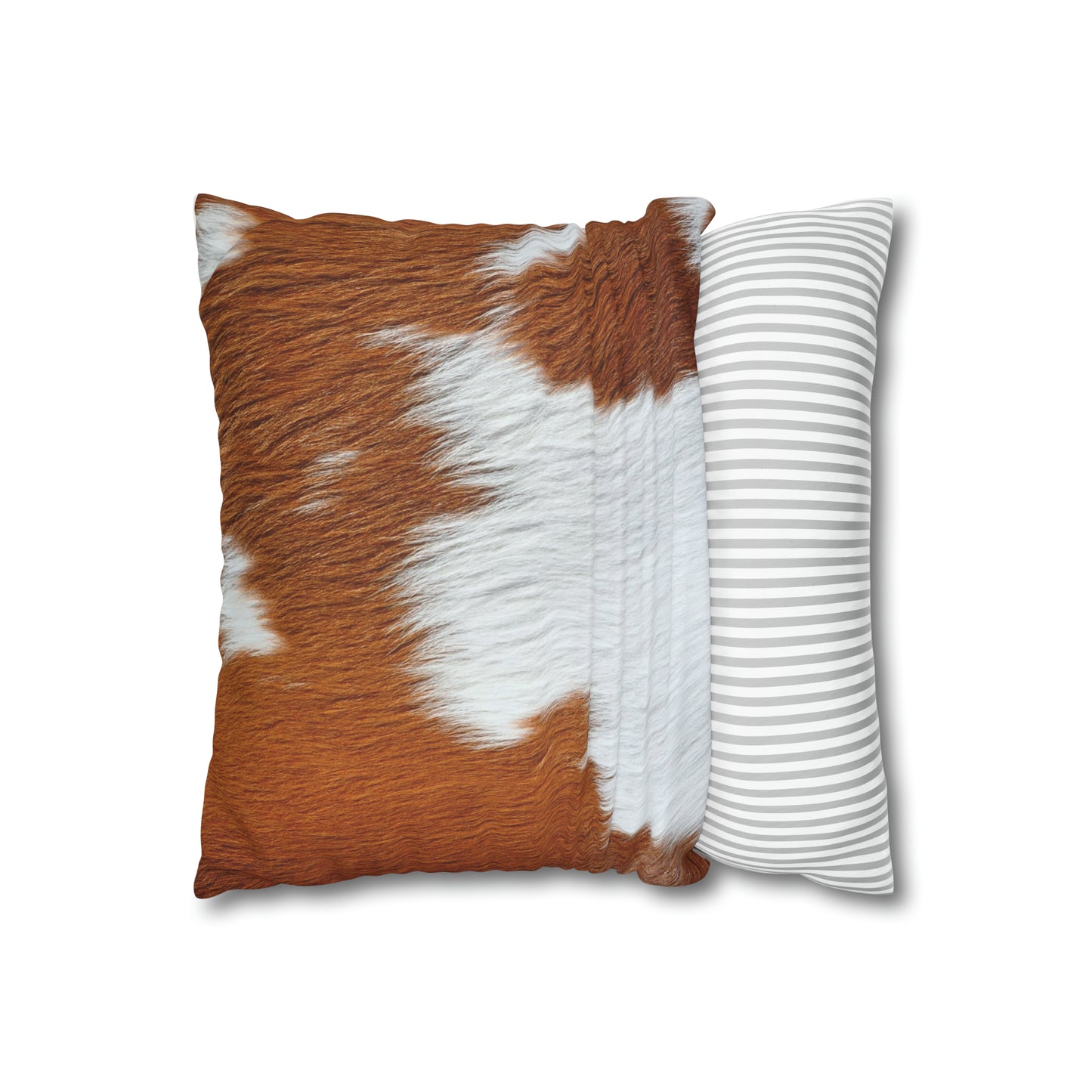 Cow Print Faux Suede Square Pillow Case