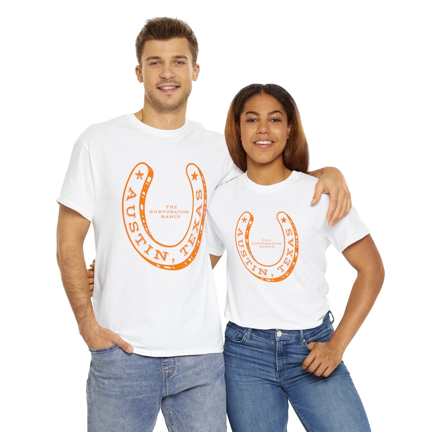 Lucky Horse Shoe Unisex Heavy Cotton Tee