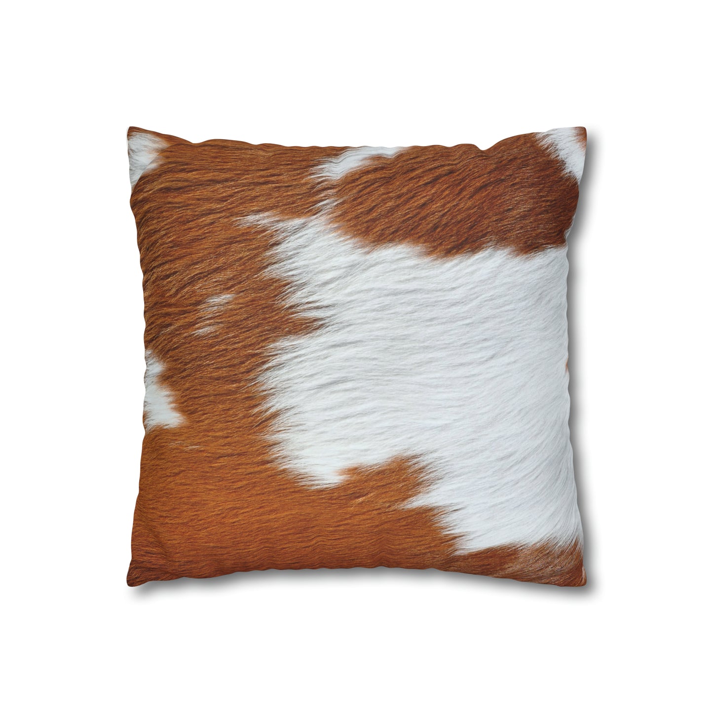 Cow Print Faux Suede Square Pillow Case