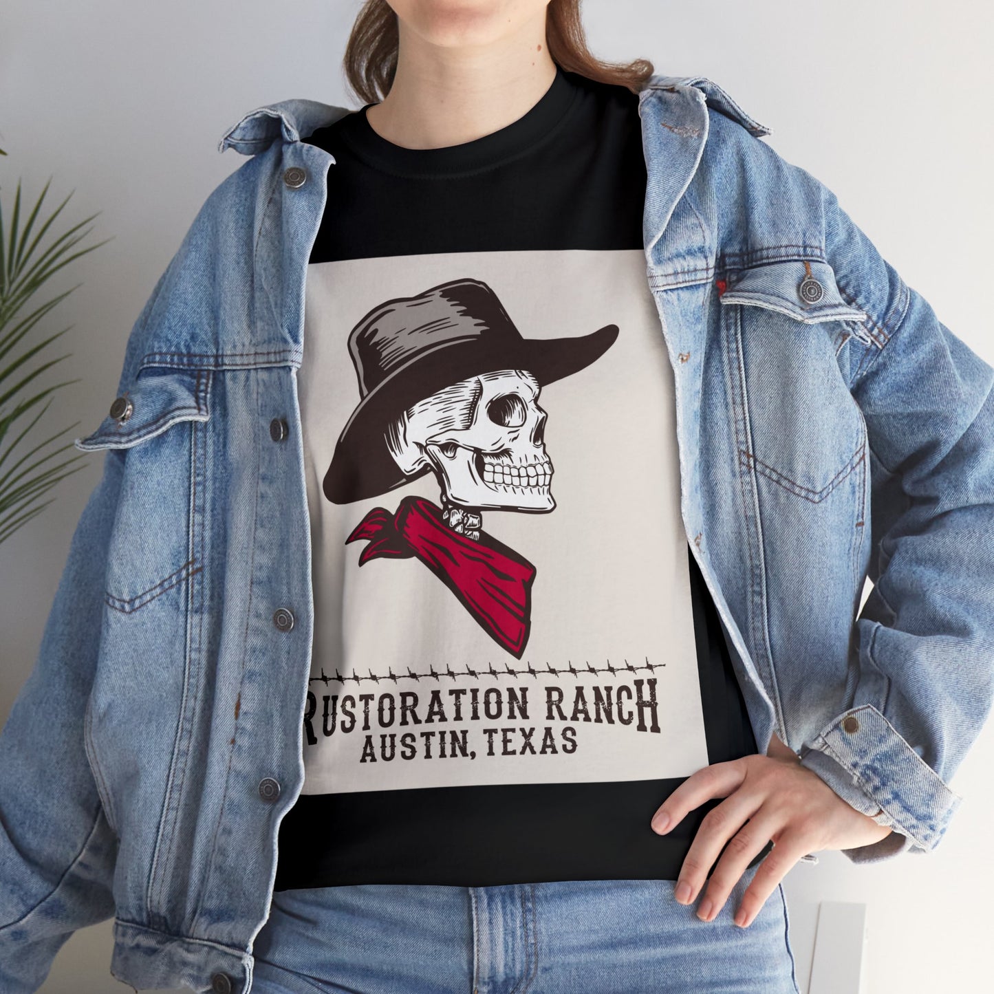 Skeleton Cowboy  Unisex Heavy Cotton Tee