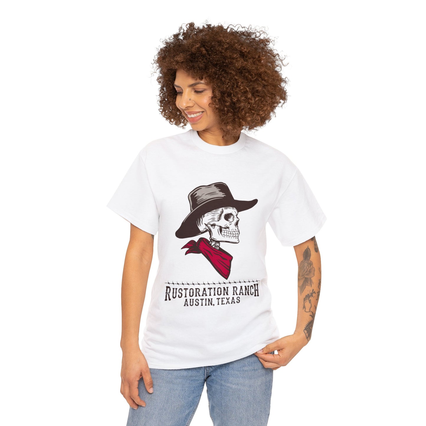 Skeleton Cowboy  Unisex Heavy Cotton Tee