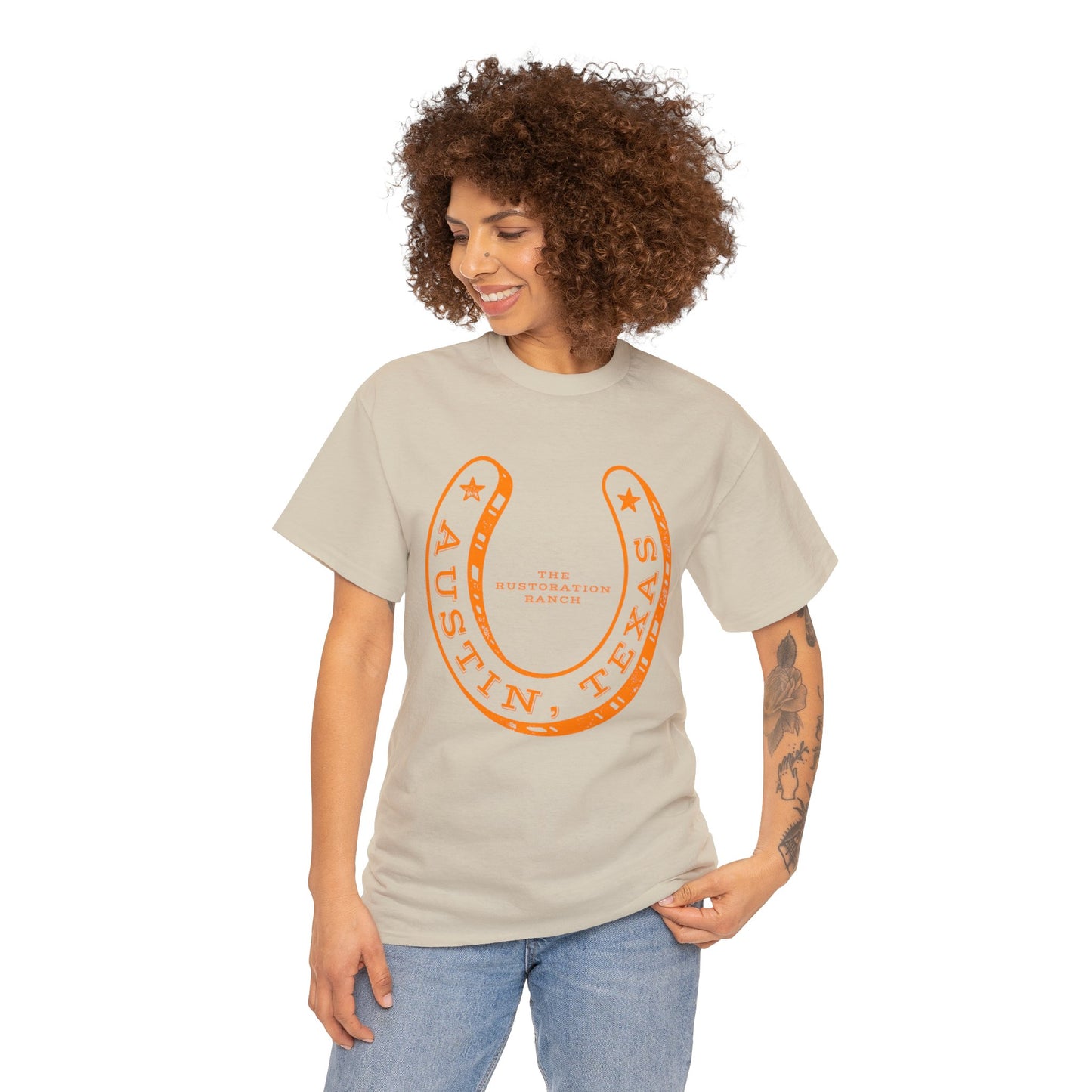 Lucky Horse Shoe Unisex Heavy Cotton Tee