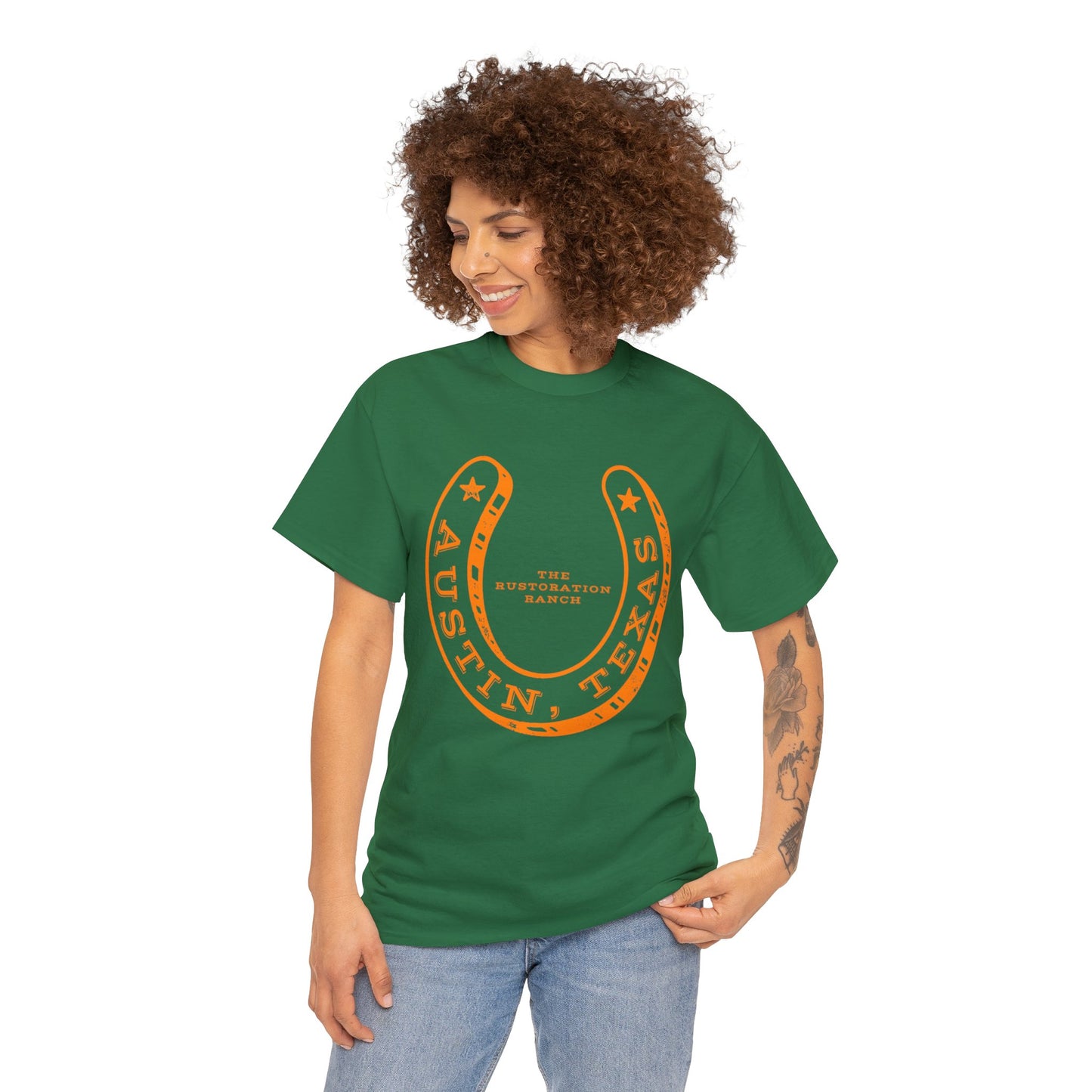 Lucky Horse Shoe Unisex Heavy Cotton Tee