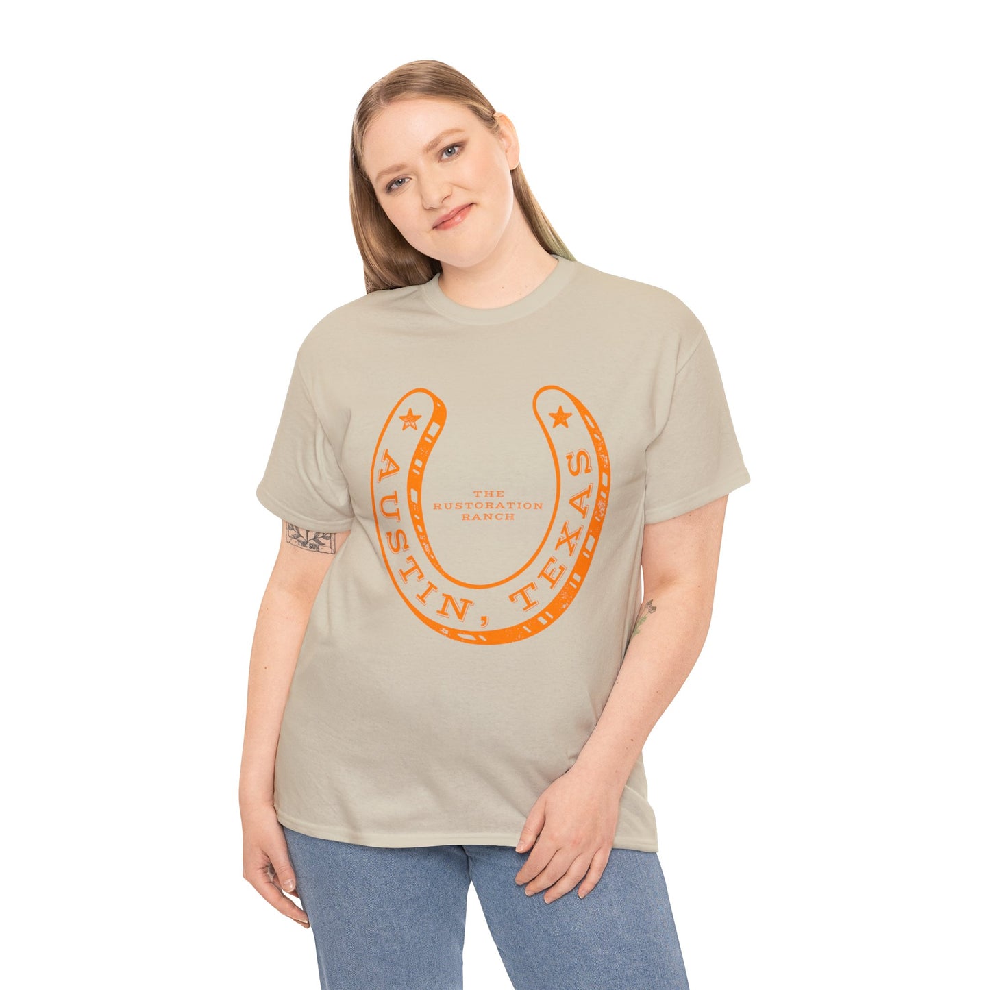 Lucky Horse Shoe Unisex Heavy Cotton Tee