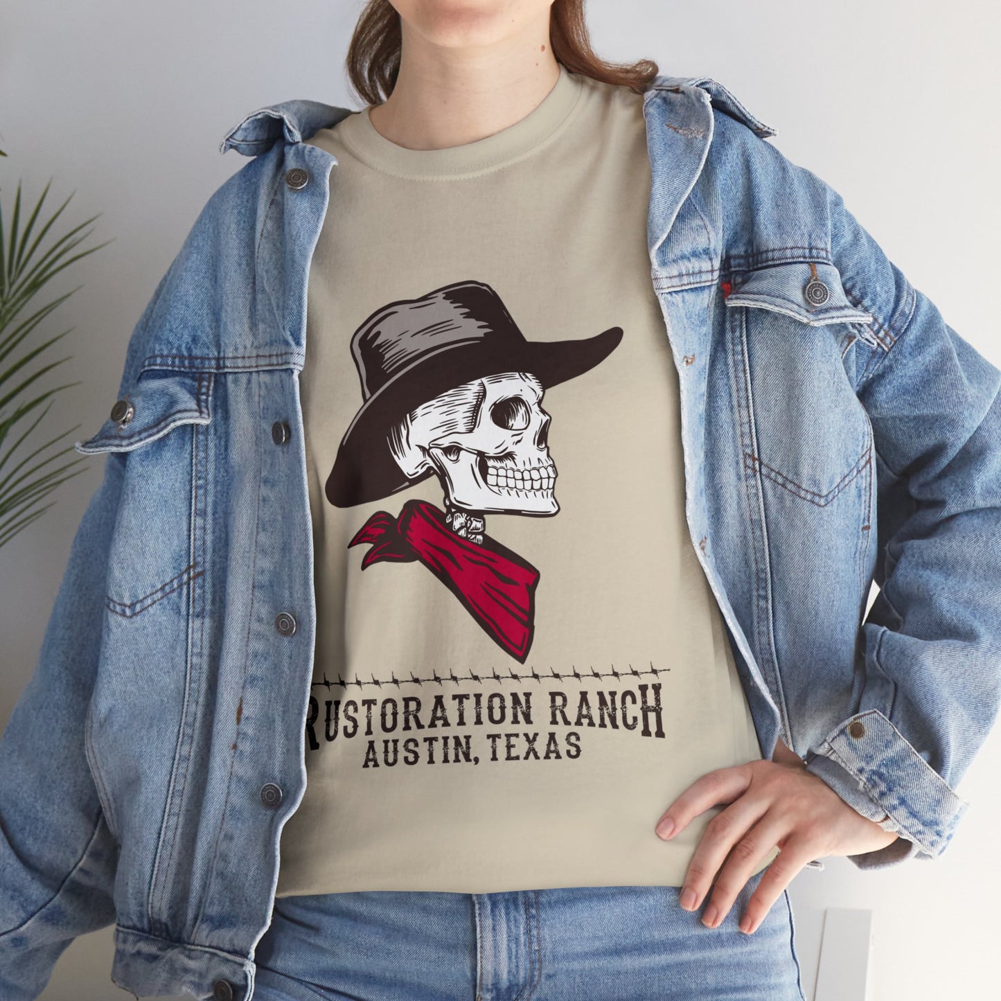 Skeleton Cowboy  Unisex Heavy Cotton Tee