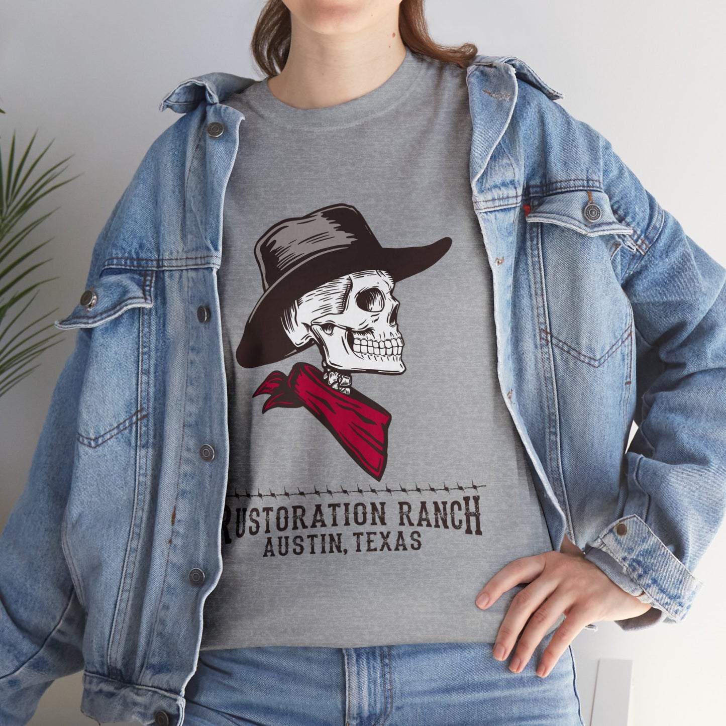 Skeleton Cowboy  Unisex Heavy Cotton Tee