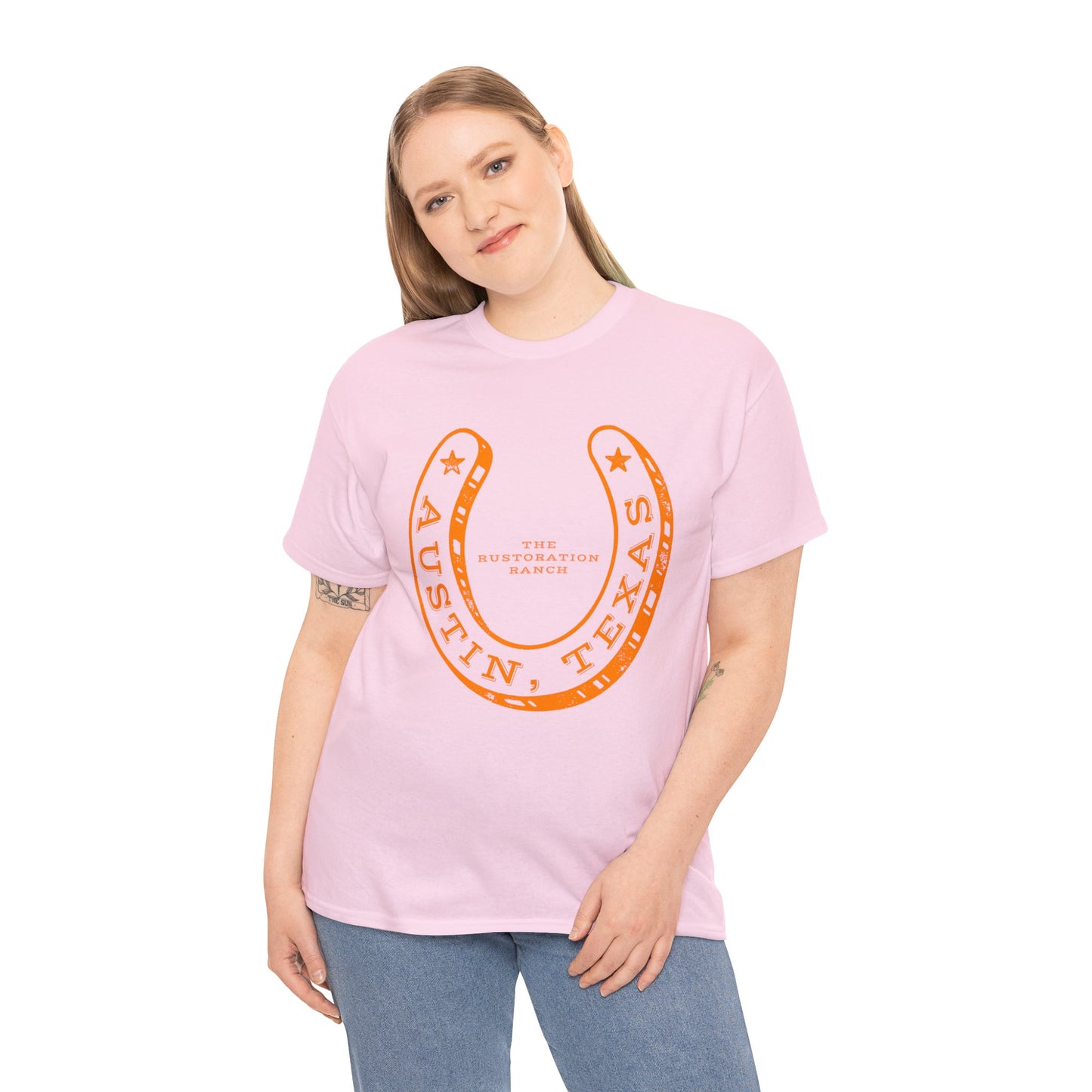 Lucky Horse Shoe Unisex Heavy Cotton Tee