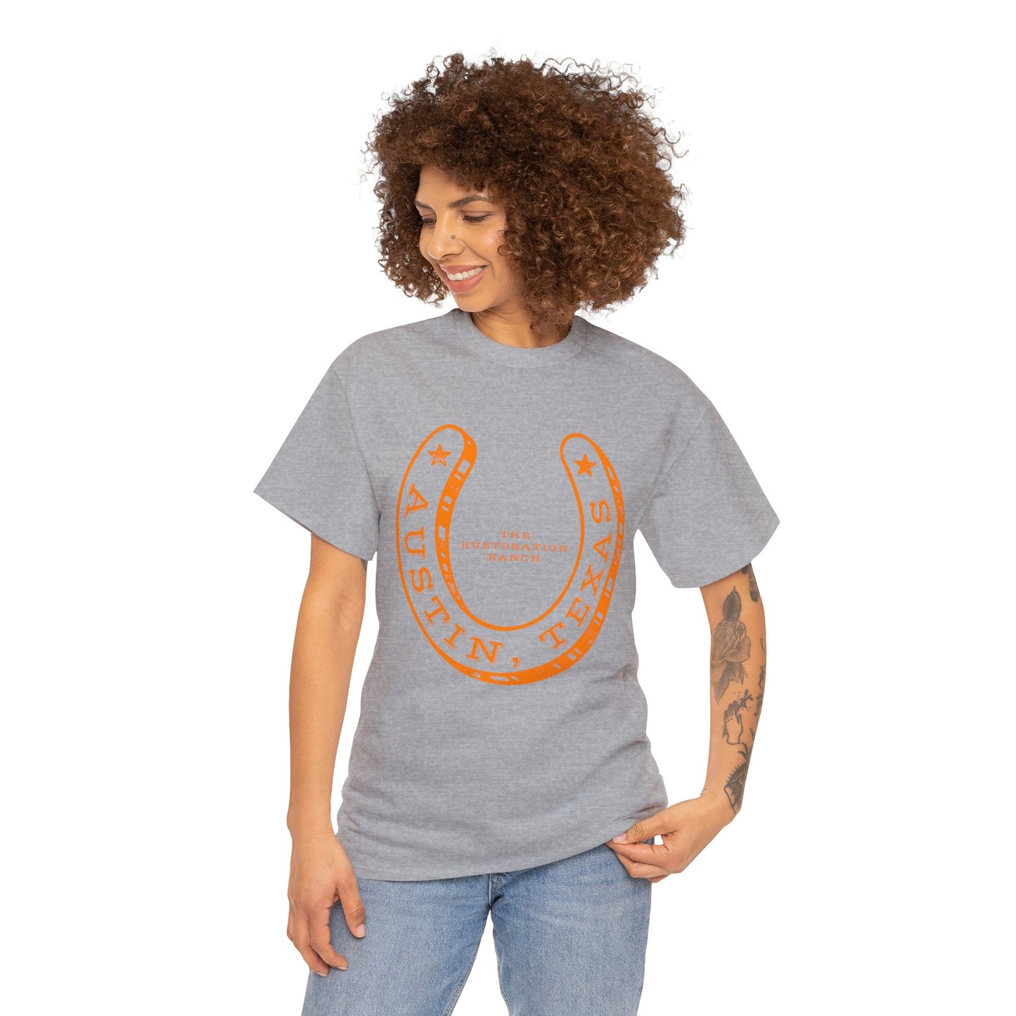 Lucky Horse Shoe Unisex Heavy Cotton Tee