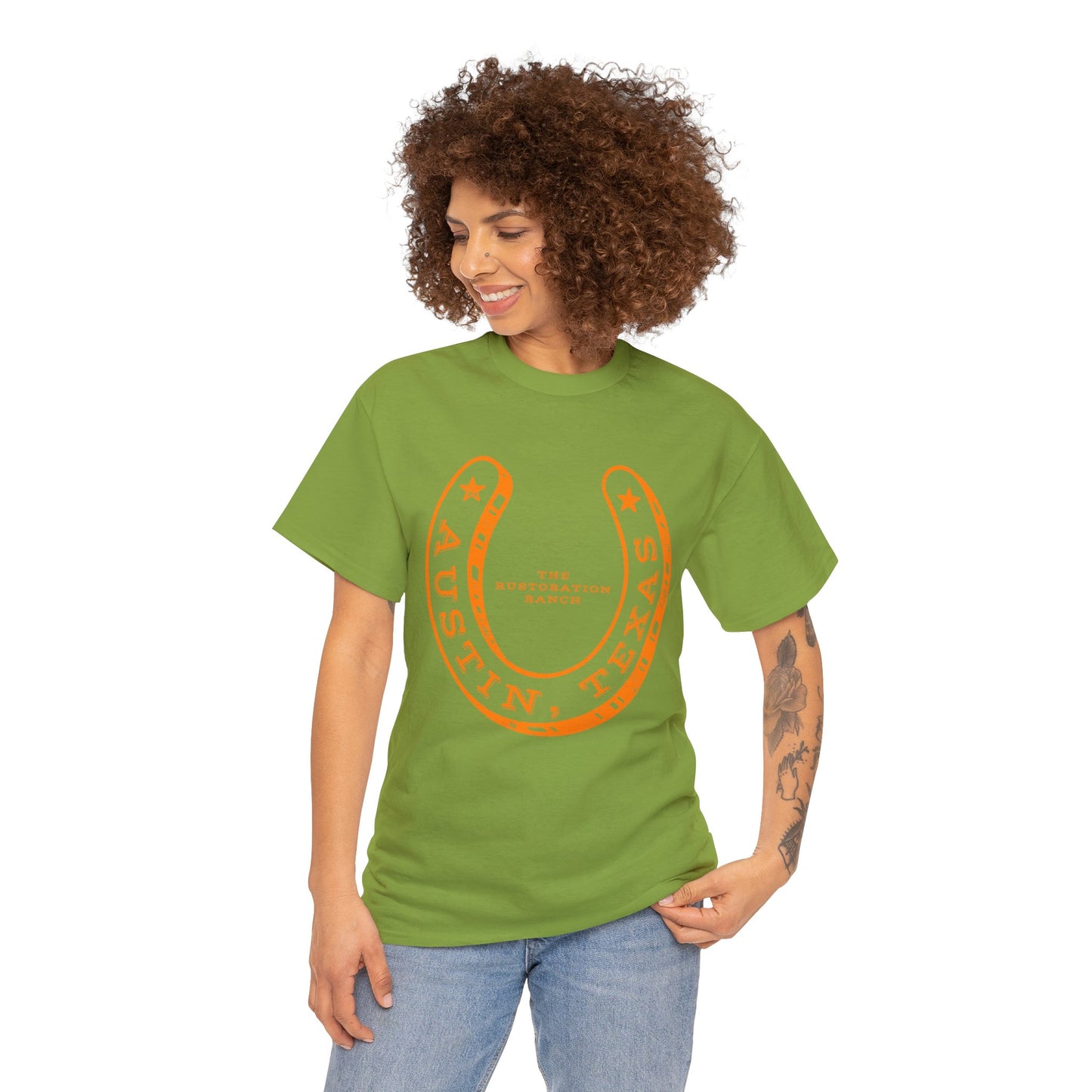 Lucky Horse Shoe Unisex Heavy Cotton Tee