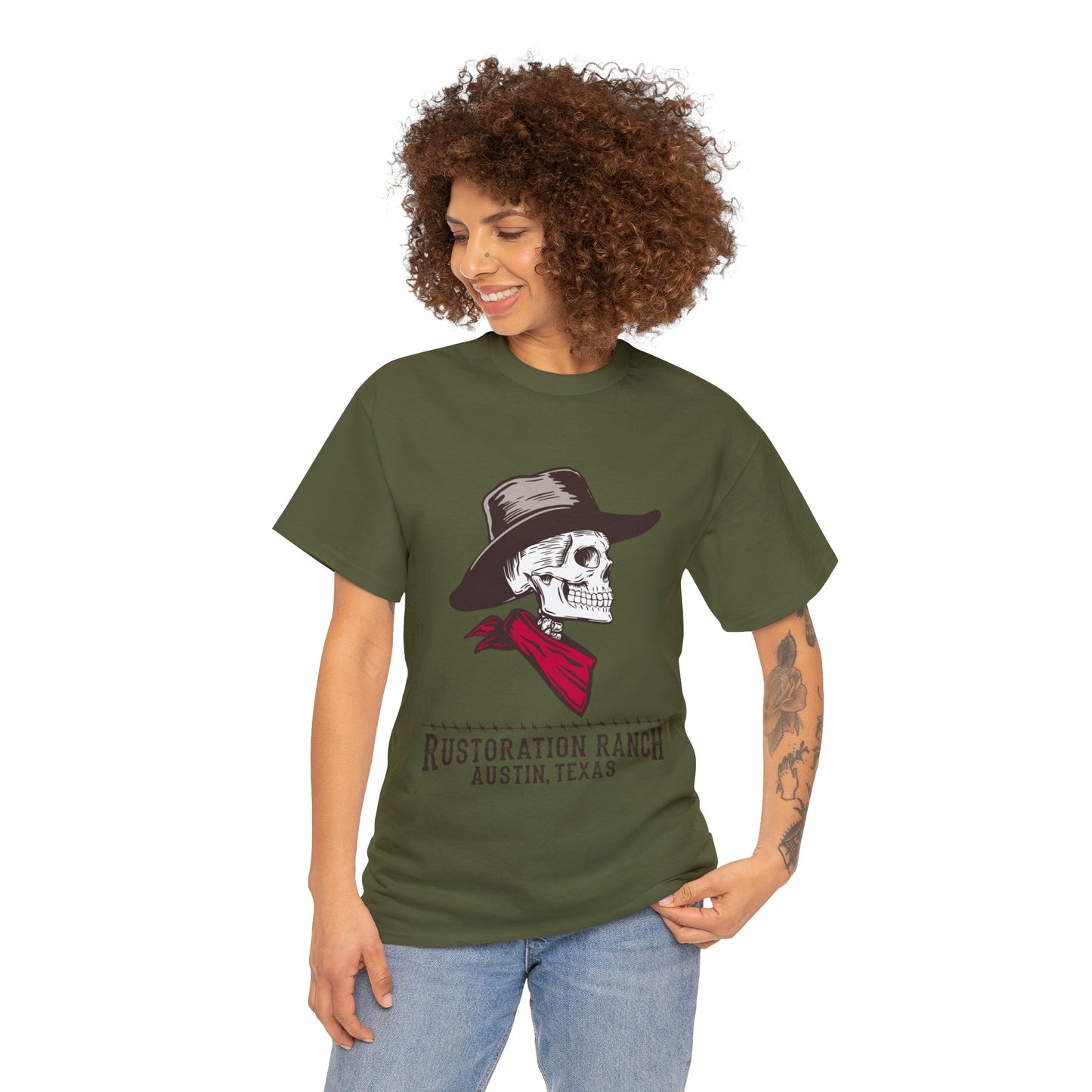 Skeleton Cowboy  Unisex Heavy Cotton Tee