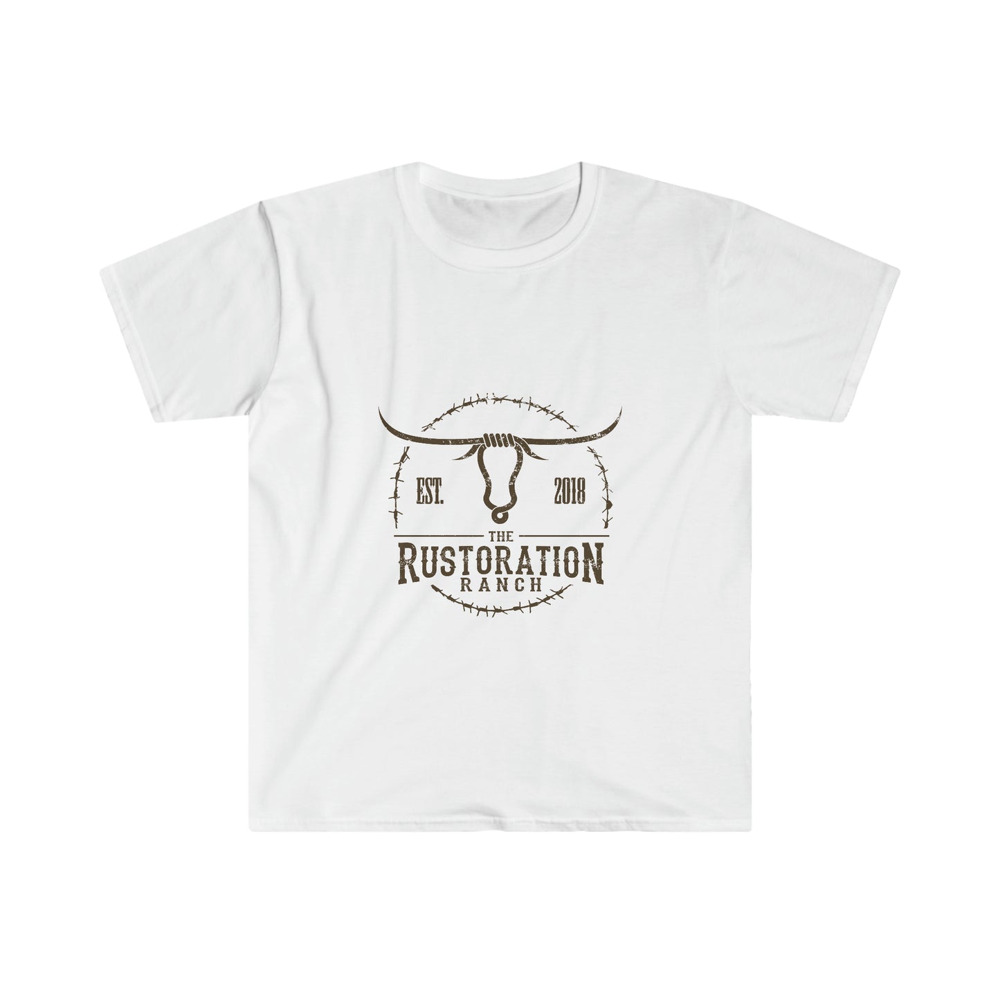 Rustoration Ranch Logo. Unisex Softstyle T-Shirt