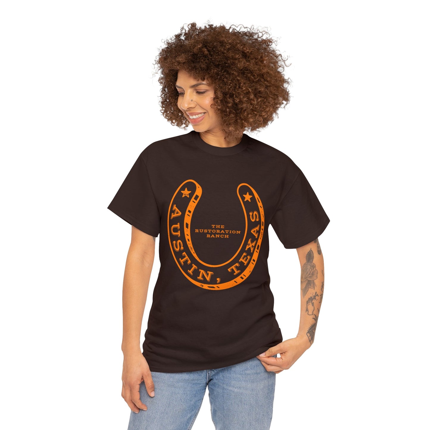 Lucky Horse Shoe Unisex Heavy Cotton Tee