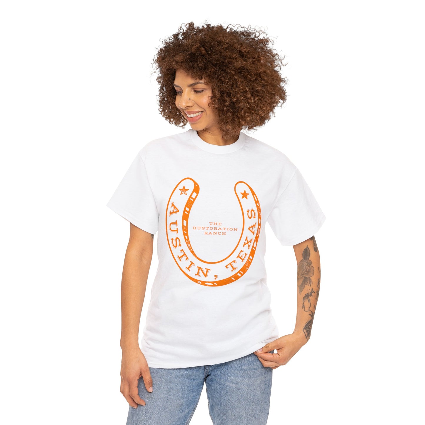 Lucky Horse Shoe Unisex Heavy Cotton Tee