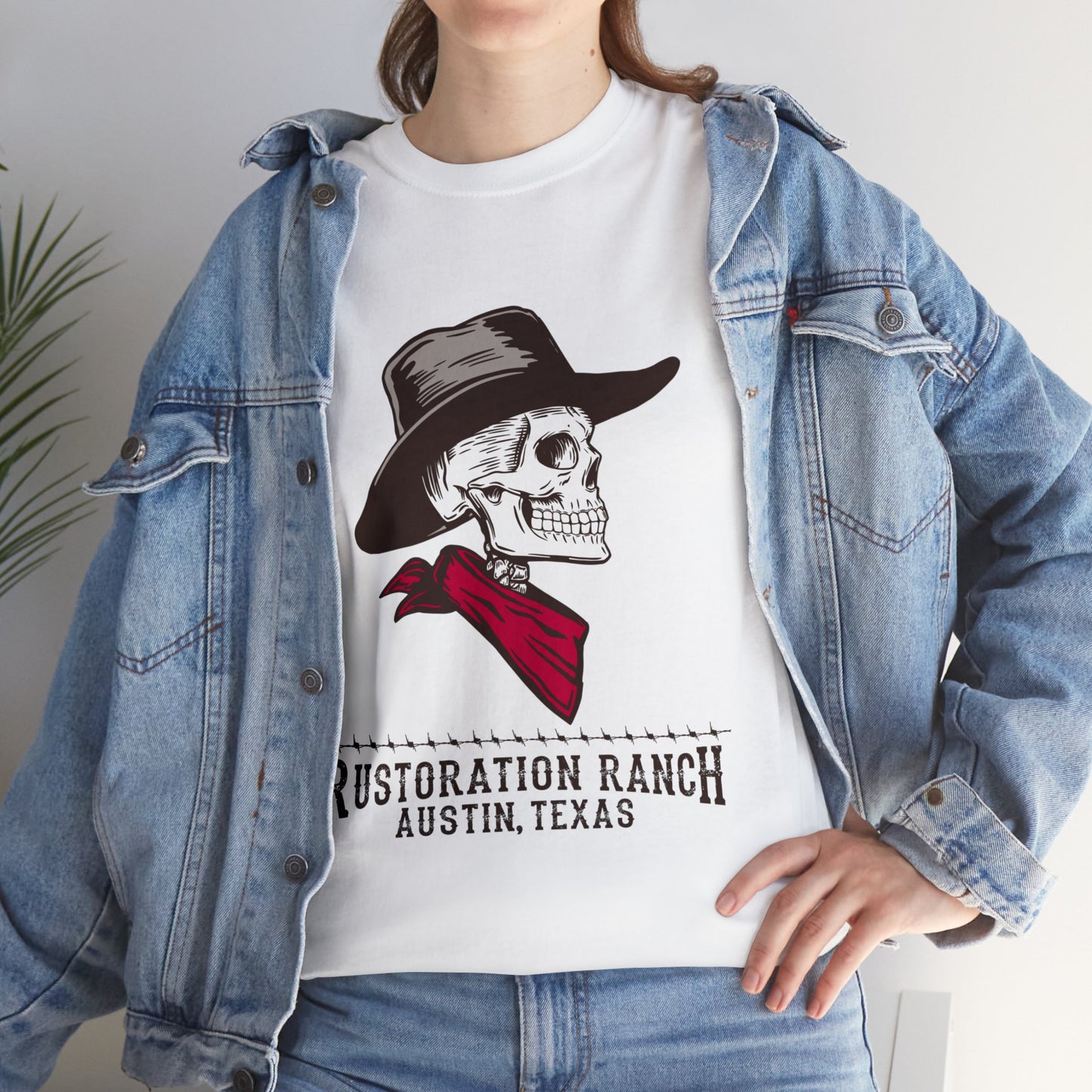 Skeleton Cowboy  Unisex Heavy Cotton Tee