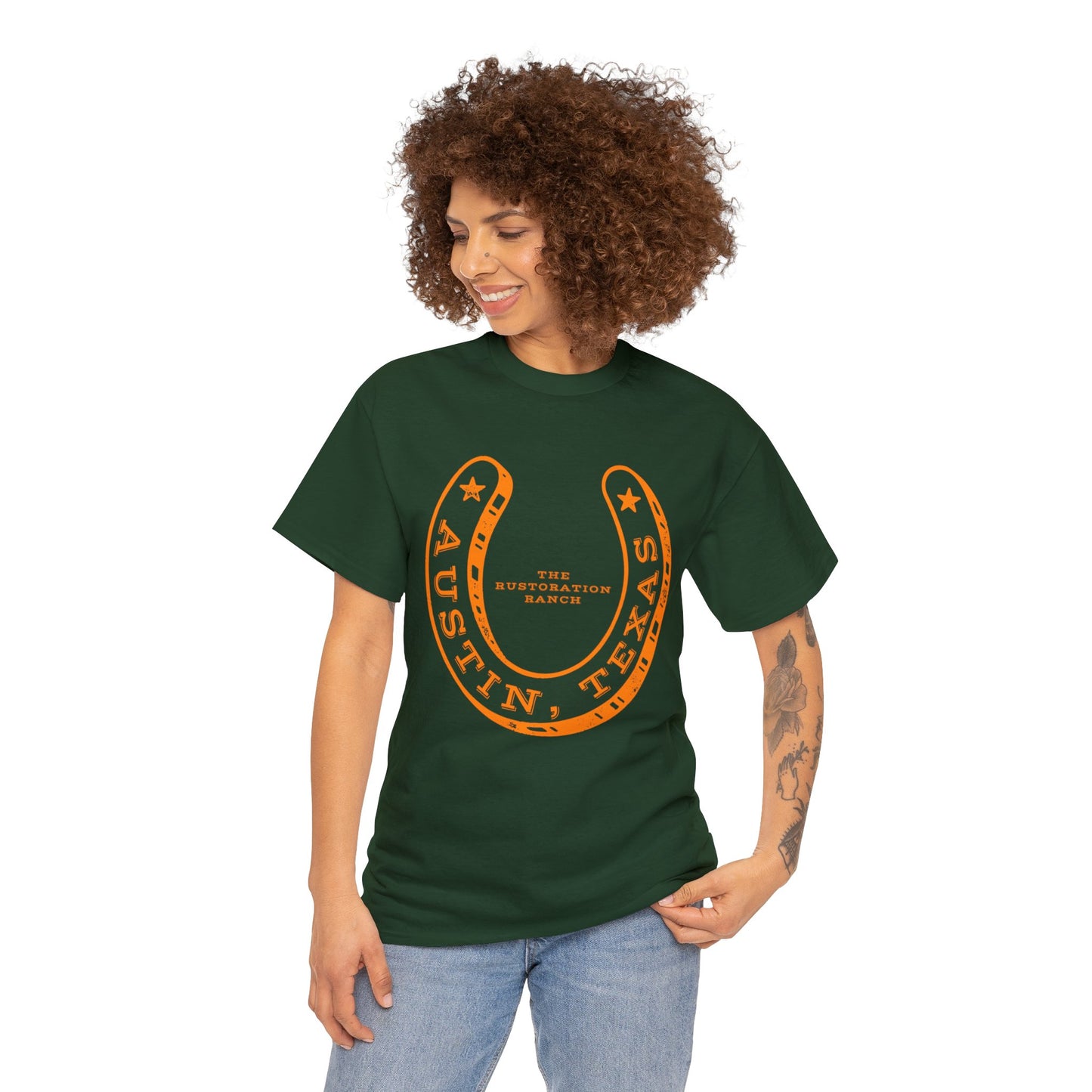 Lucky Horse Shoe Unisex Heavy Cotton Tee