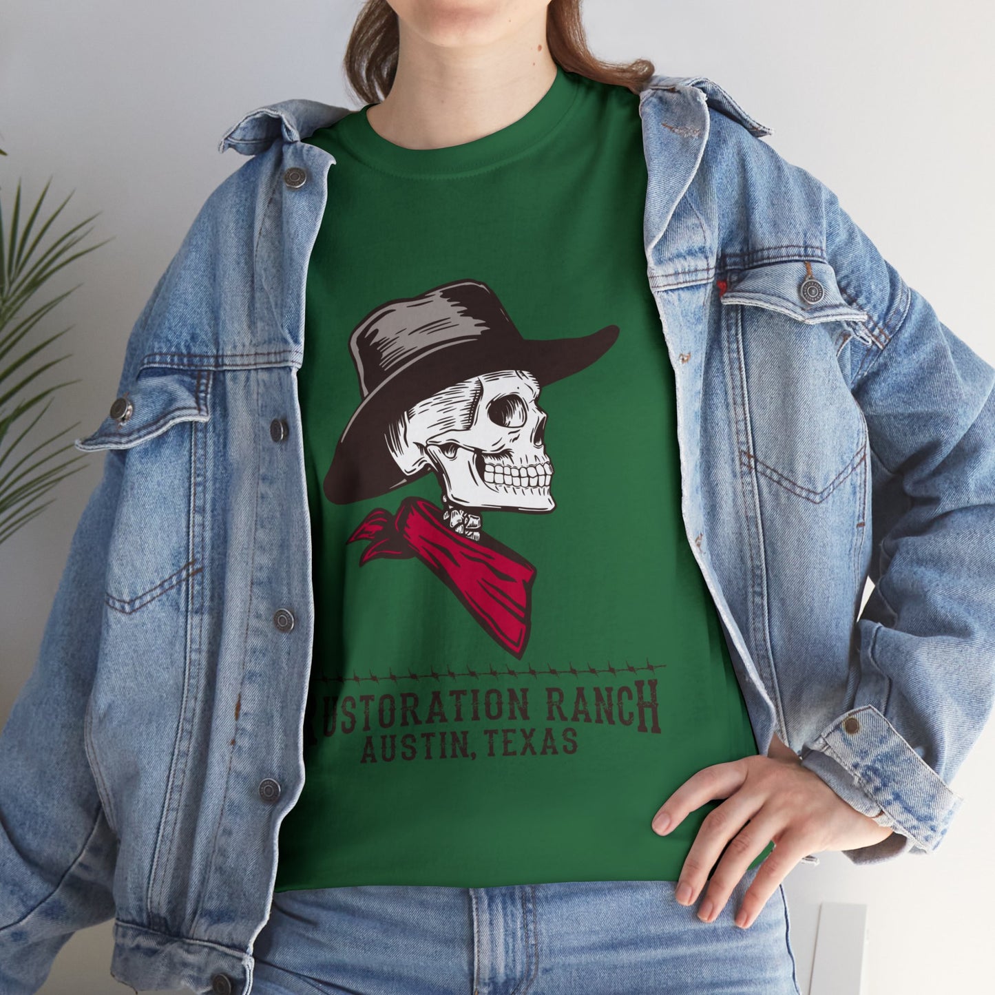 Skeleton Cowboy  Unisex Heavy Cotton Tee