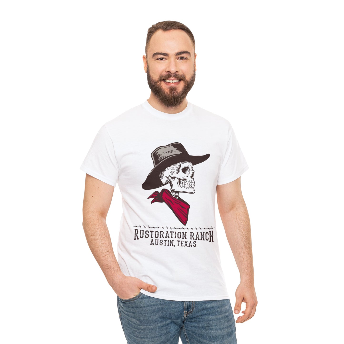 Skeleton Cowboy  Unisex Heavy Cotton Tee