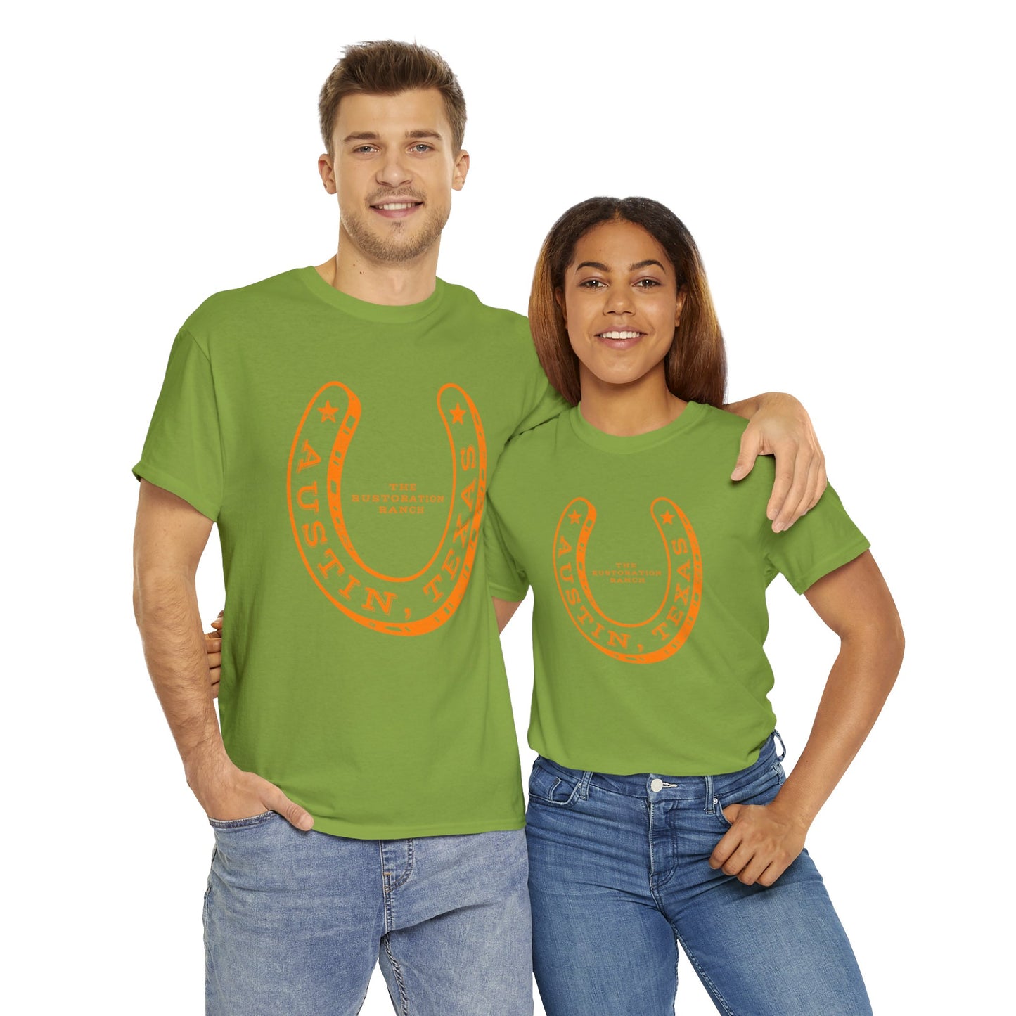 Lucky Horse Shoe Unisex Heavy Cotton Tee