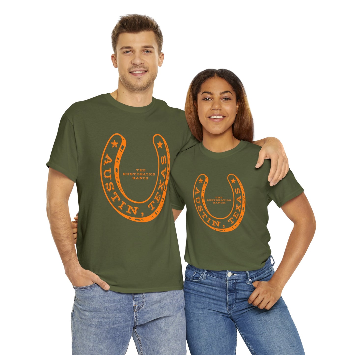 Lucky Horse Shoe Unisex Heavy Cotton Tee