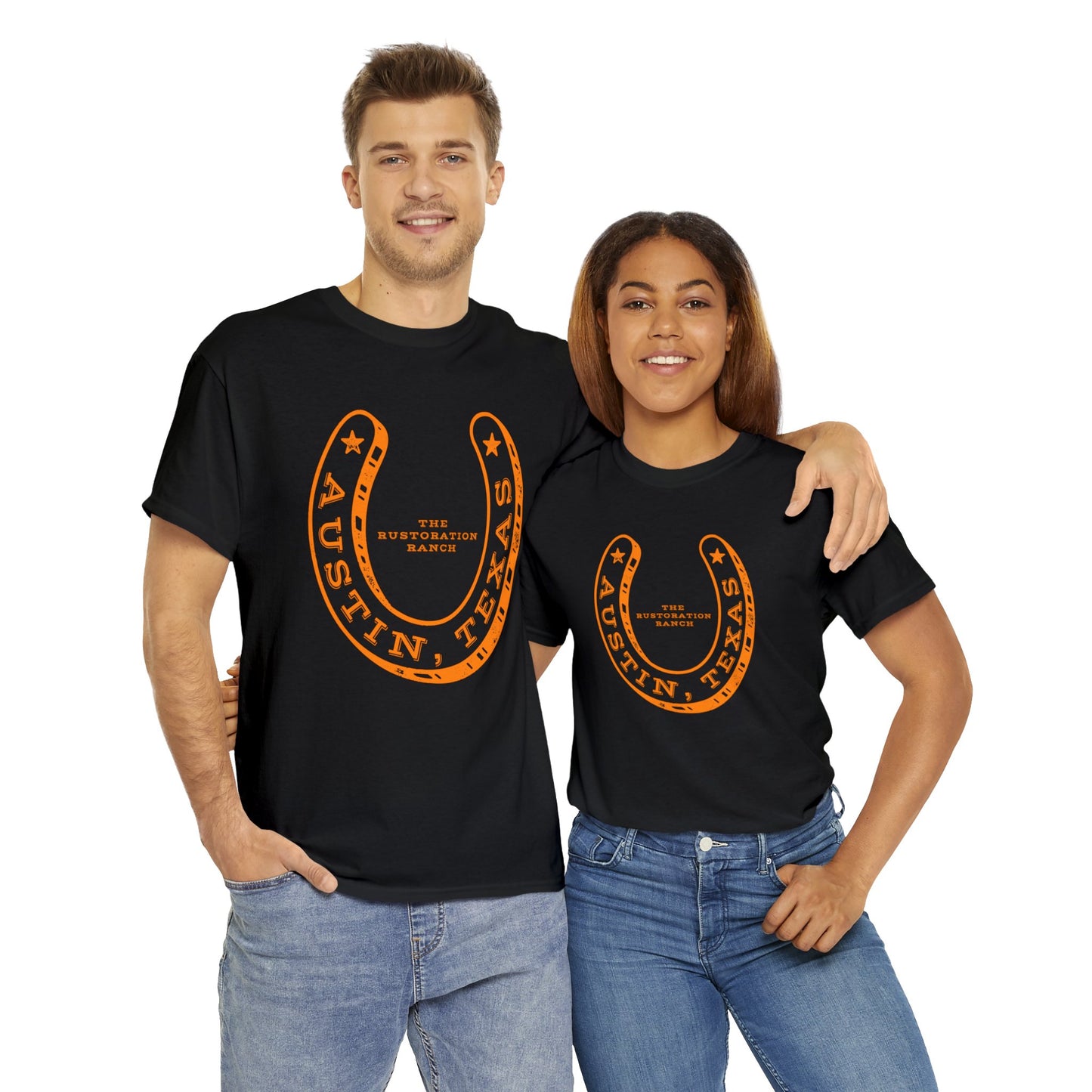 Lucky Horse Shoe Unisex Heavy Cotton Tee