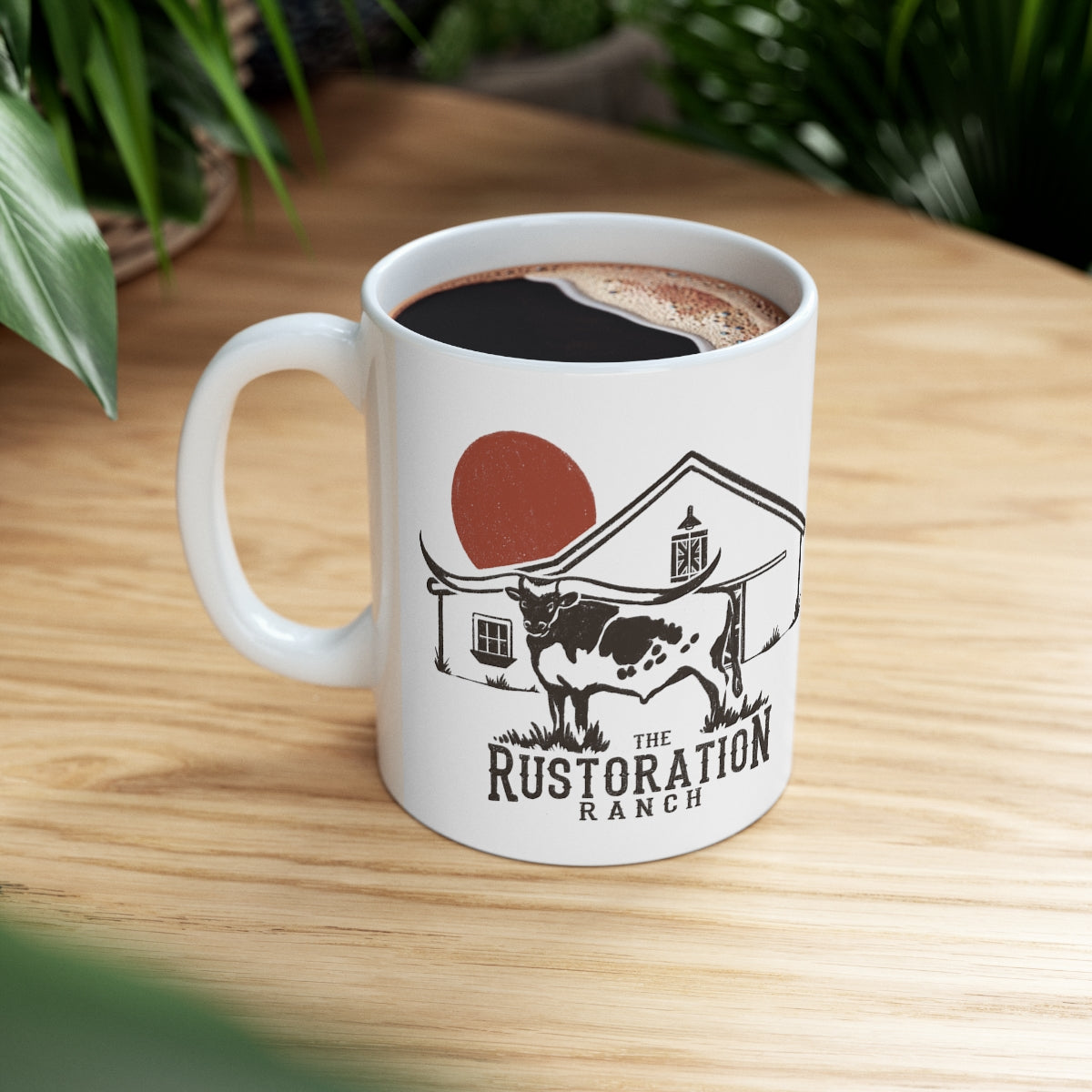 Rustoration Ranch Longhorn Ceramic Mug 11oz