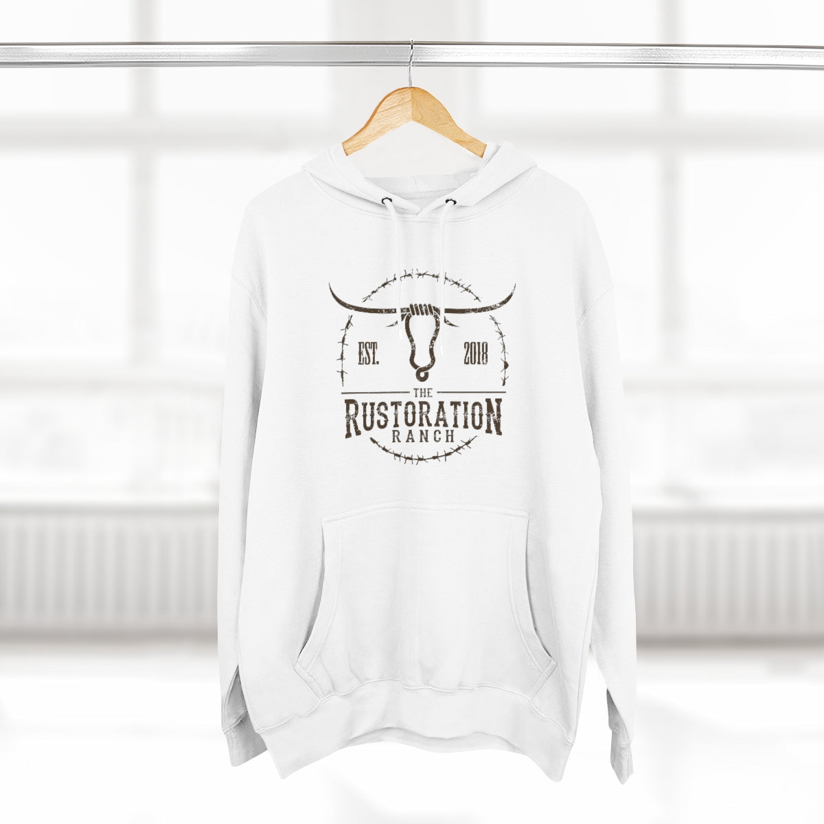 Rustoration Ranch White Unisex Premium Pullover Hoodie