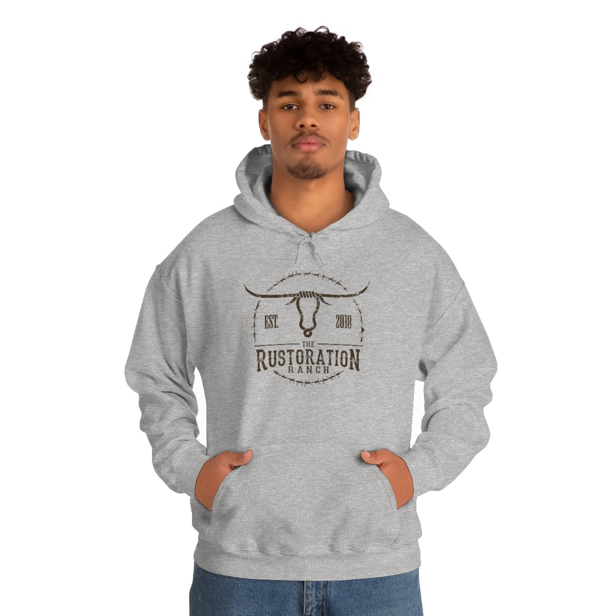 Rustoration Ranch Gray Unisex Heavy Blend™ Hooded Sweatshirt