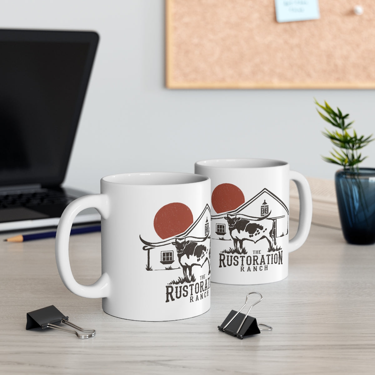 Rustoration Ranch Longhorn Ceramic Mug 11oz