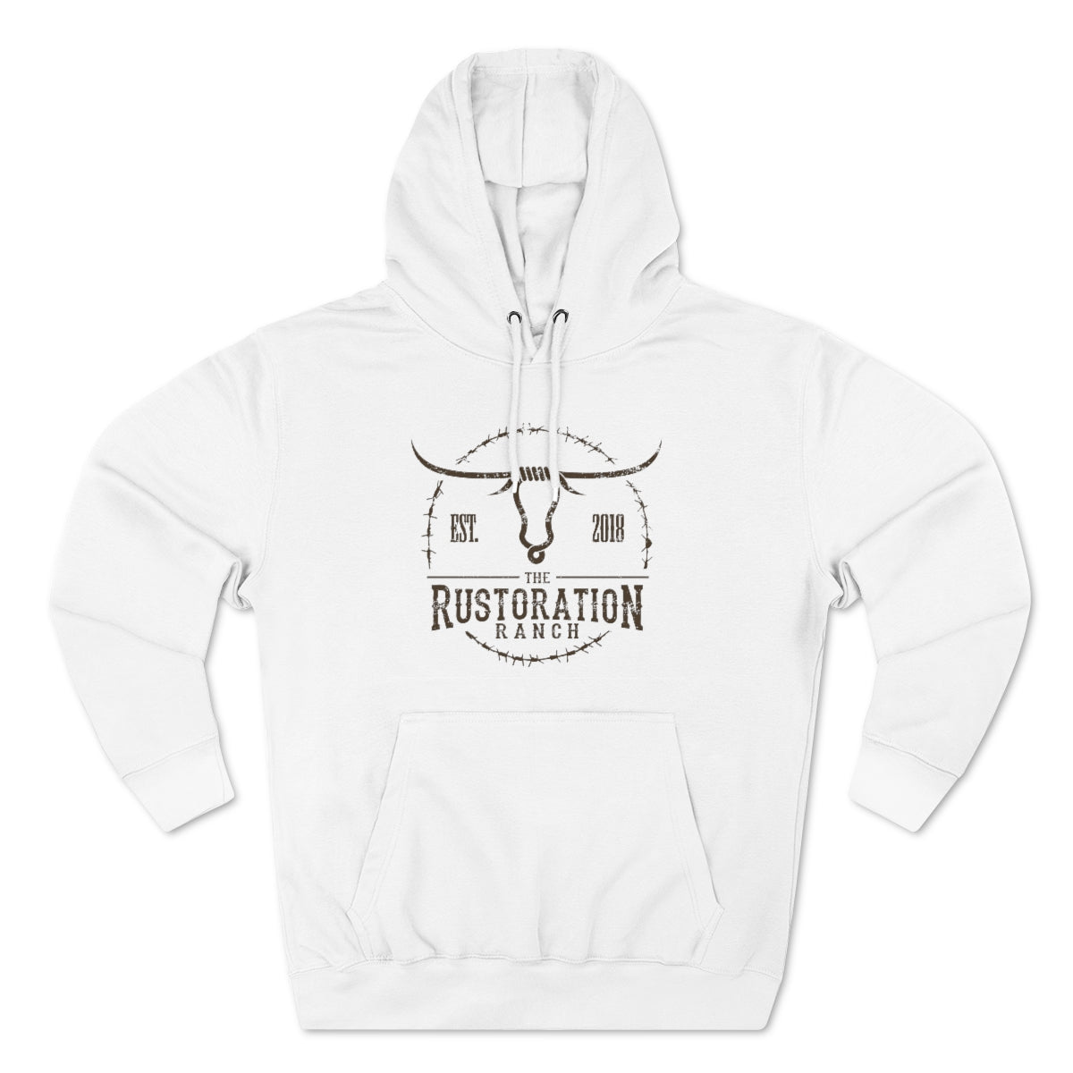 Rustoration Ranch White Unisex Premium Pullover Hoodie