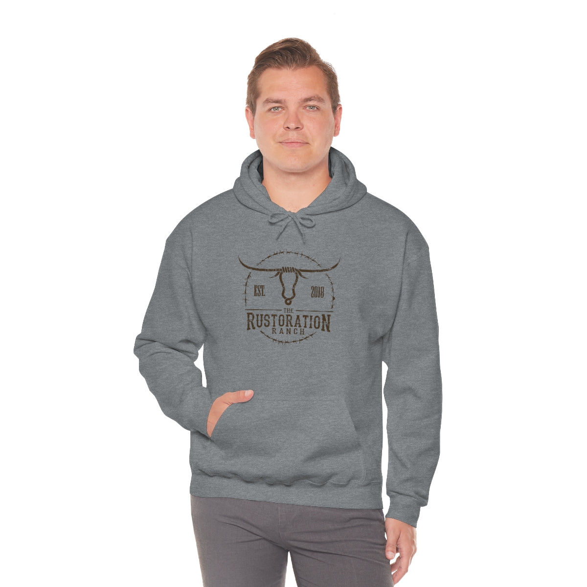 Rustoration Ranch Gray Unisex Heavy Blend™ Hooded Sweatshirt