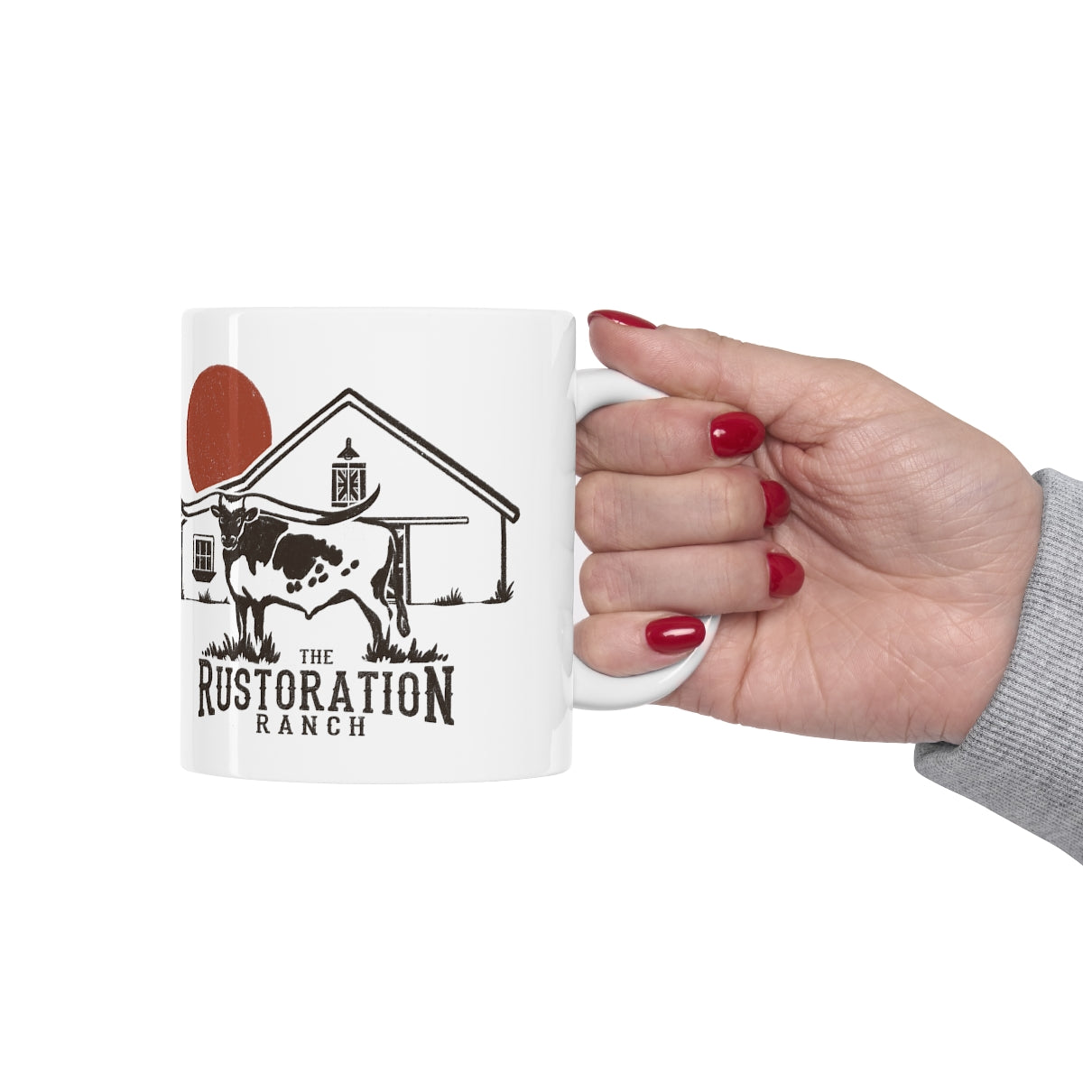 Rustoration Ranch Longhorn Ceramic Mug 11oz