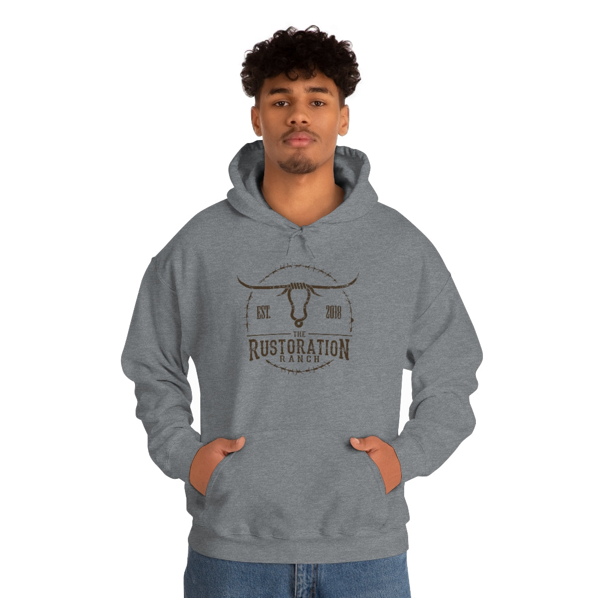 Rustoration Ranch Gray Unisex Heavy Blend™ Hooded Sweatshirt