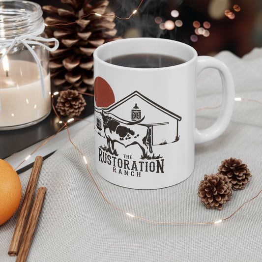 Rustoration Ranch Longhorn Ceramic Mug 11oz