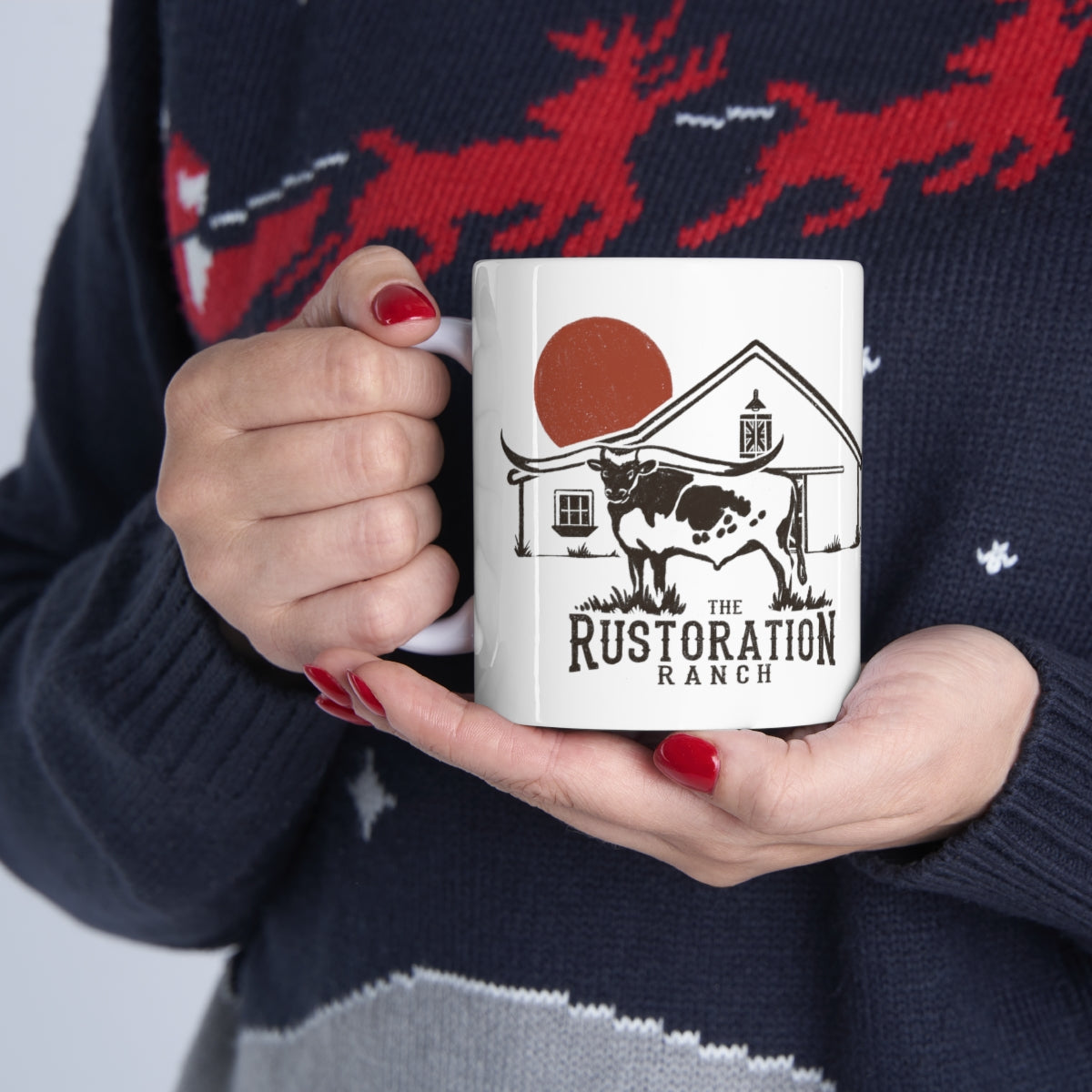 Rustoration Ranch Longhorn Ceramic Mug 11oz