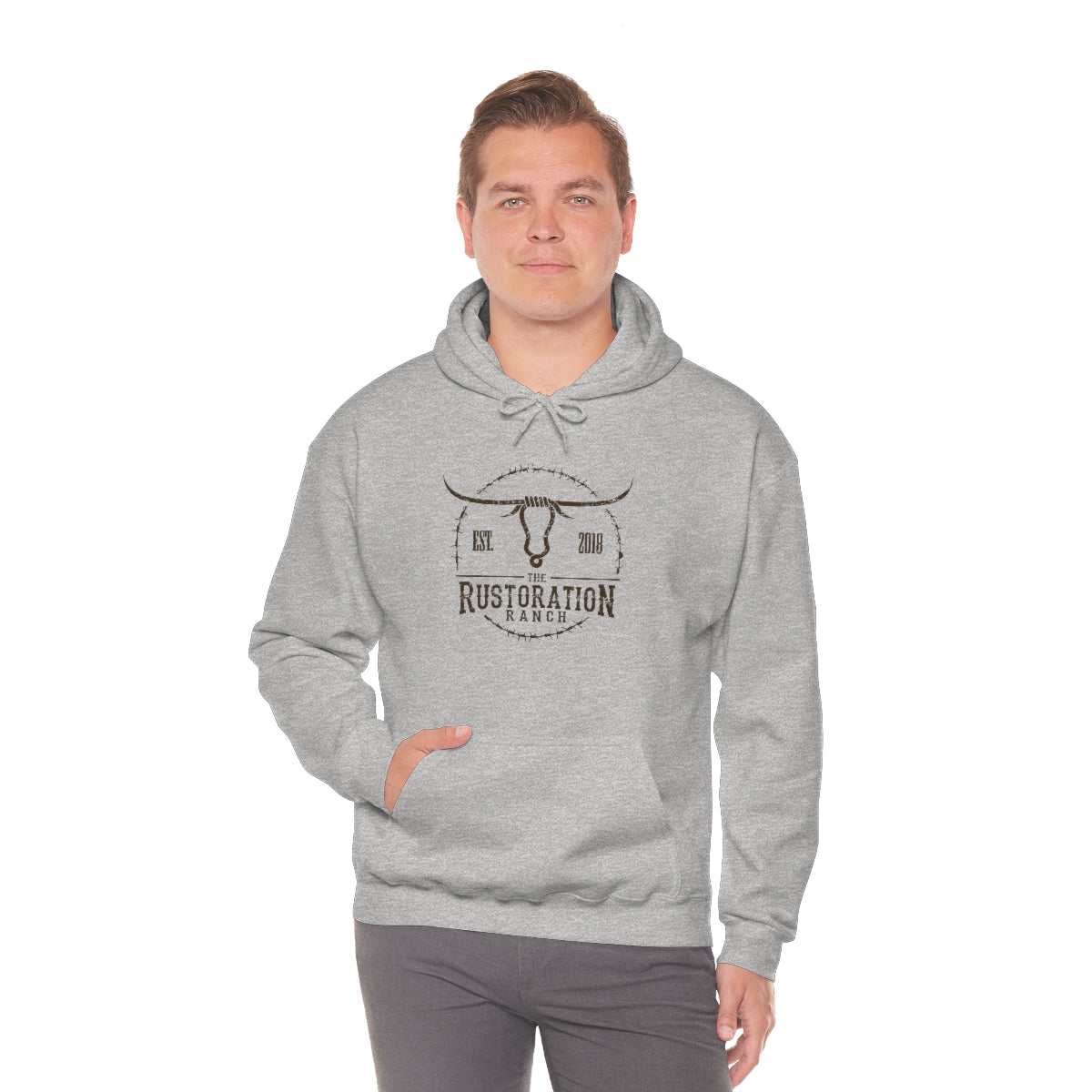 Rustoration Ranch Gray Unisex Heavy Blend™ Hooded Sweatshirt