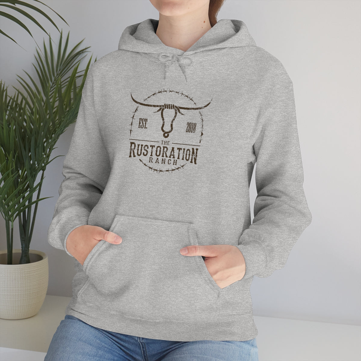 Rustoration Ranch Gray Unisex Heavy Blend™ Hooded Sweatshirt