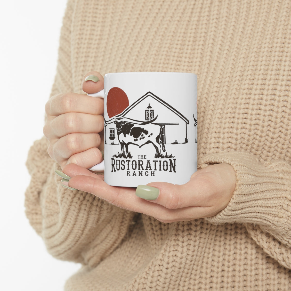 Rustoration Ranch Longhorn Ceramic Mug 11oz