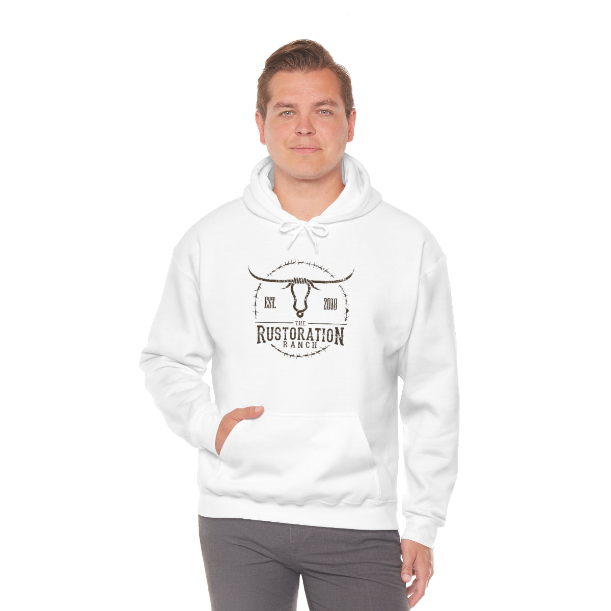 Rustoration Ranch Gray Unisex Heavy Blend™ Hooded Sweatshirt