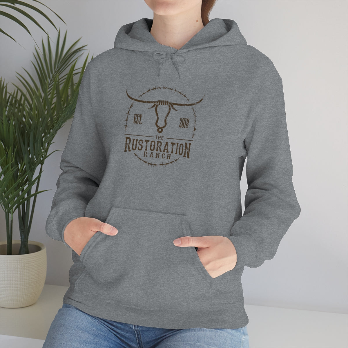 Rustoration Ranch Gray Unisex Heavy Blend™ Hooded Sweatshirt